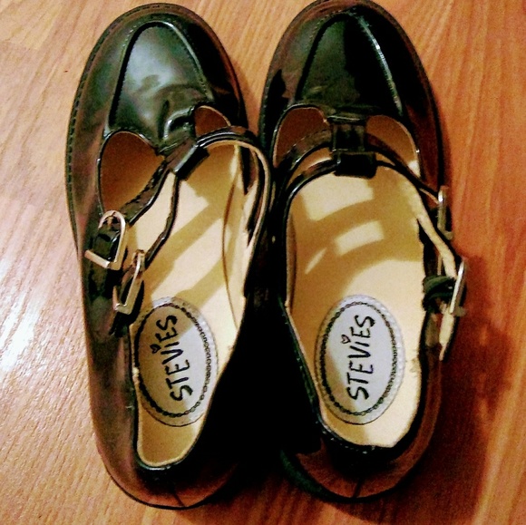 Cute Girls Stevies Black Leather Dress Shoes - Picture 2 of 3
